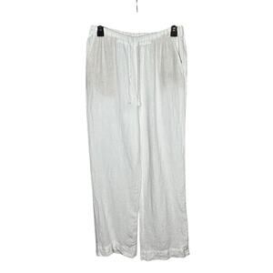 Vineyard Vines Cruise Coastal 100% Linen White Pull On Breezy Pants Size XS